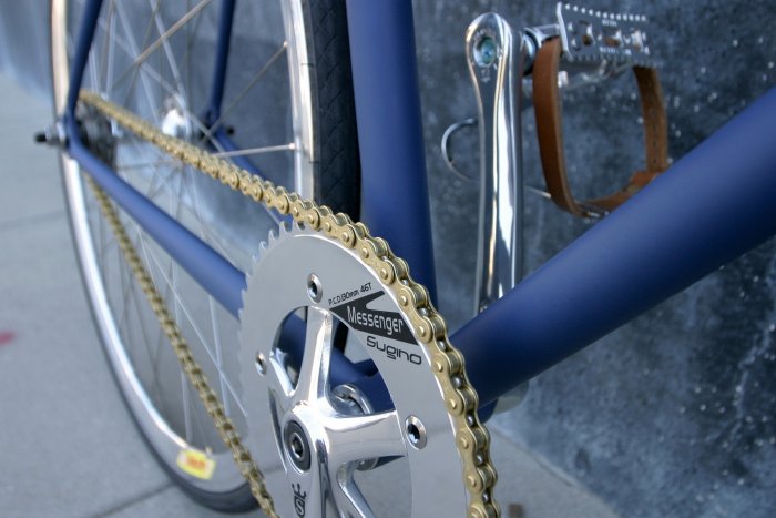 Matte cobalt crankset